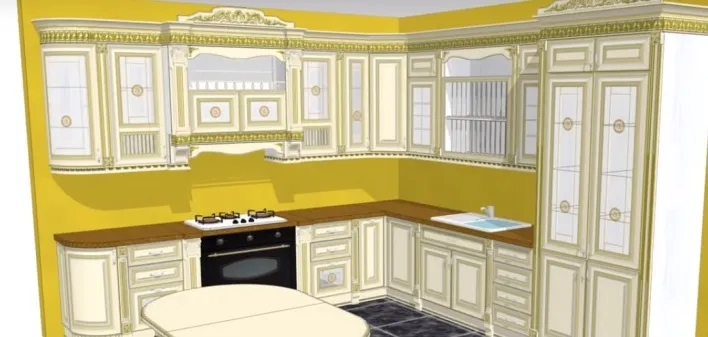 Цвет интерьера кухни в KitchenDrow