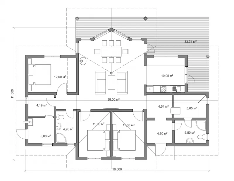 Проект дома 120-150 м2 двухэтажный