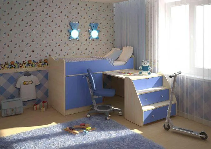 спальня цвета индиго