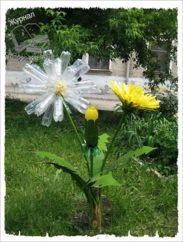 Одуванчик из пластиковых бутылок