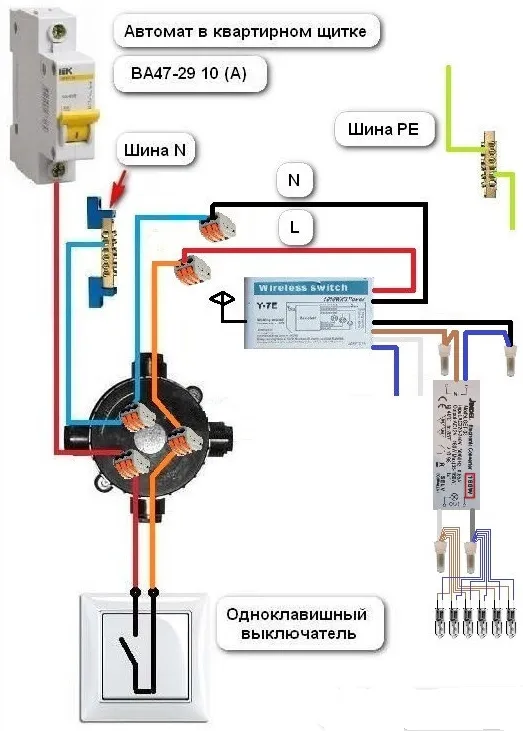 Подключение люстры с пультом управления: схема, монтаж