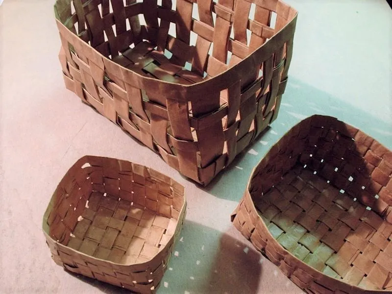 Корзины из картона своими руками