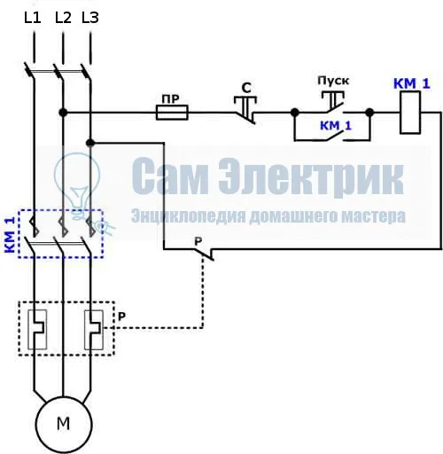 Схема подключения магнитного пускателя на 220В и 380В: принцип работы