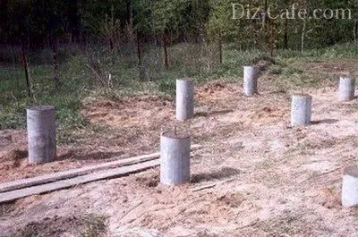 Обустройство столбчатого фундамента