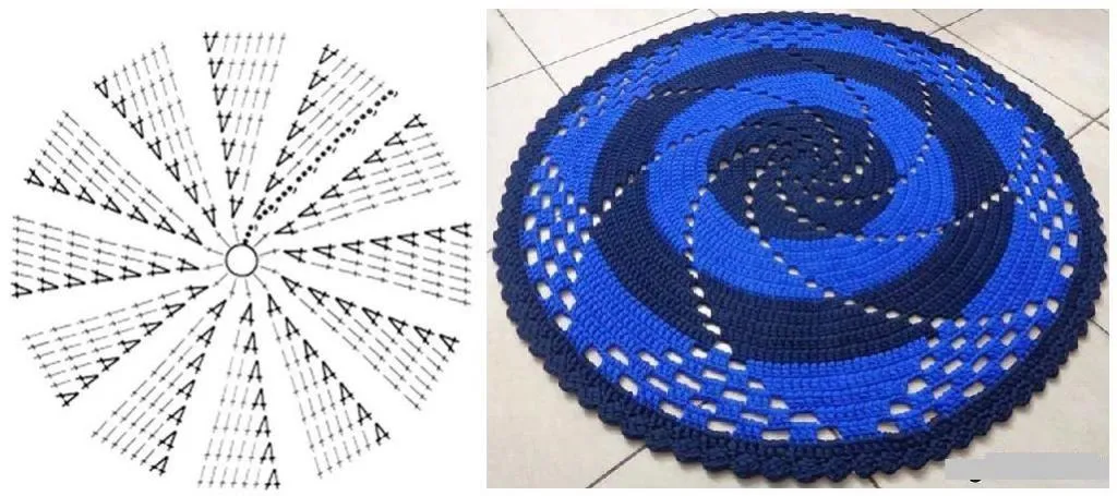 круглый коврик из тряпок