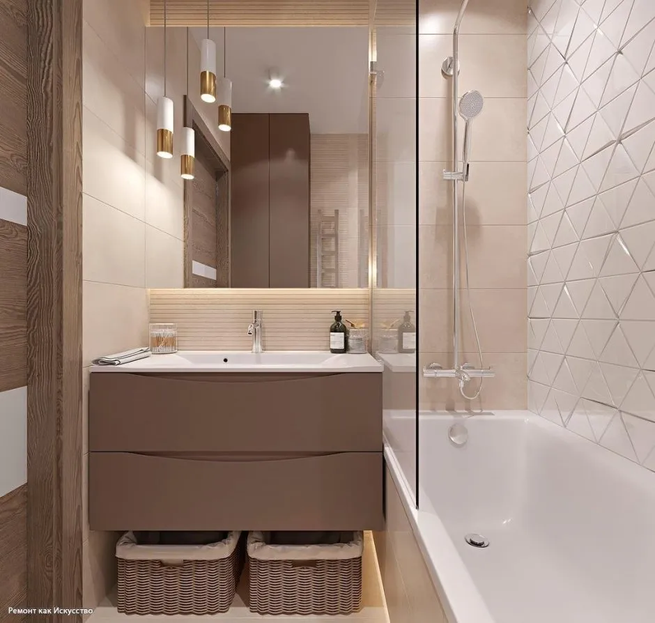 Ванная комната прямоугольной формы