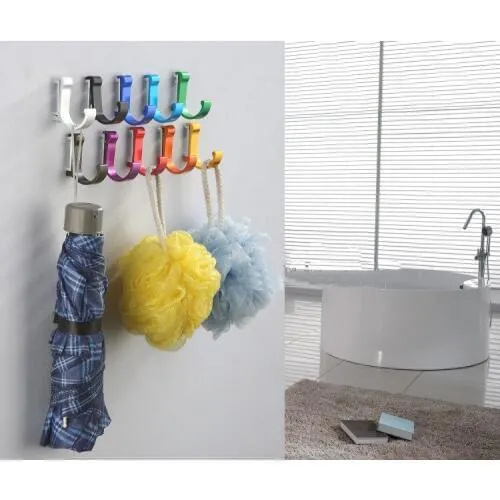 1 шт. алюминиевые многоцветные настенные держатели для полотенец для ванной комнаты крючки для халатов вешалка для одежды декоративные настенные крючки NG 011