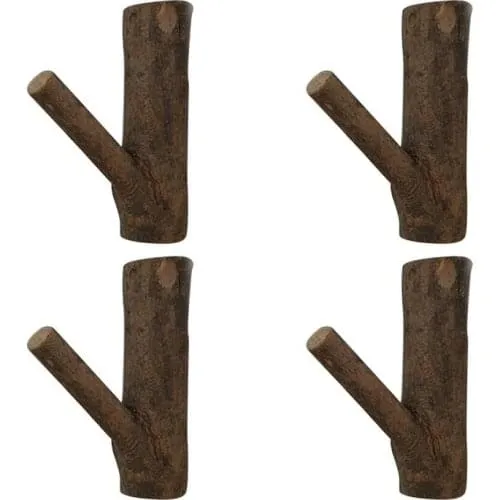 4 шт., декоративные деревянные настенные крючки для одежды