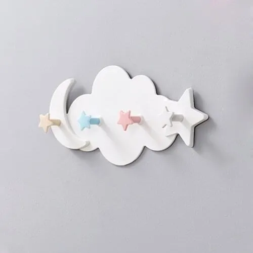 Креативные милые настенные крючки для одежды в форме звезды луны и облака, крючки для детской комнаты, Декоративная вешалка для ключей, кухонный крючок для хранения