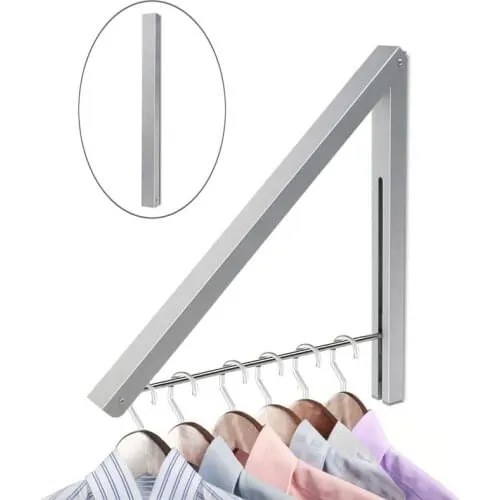 Настенная Регулируемая Вешалка для одежды WINOMO, из алюминия, кронштейн для системы хранения в шкафу (серебристый)