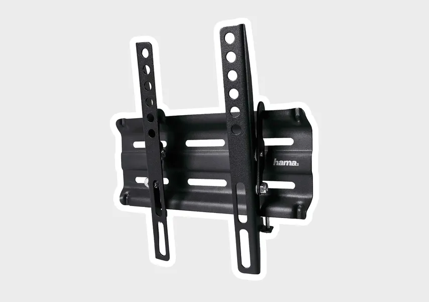Пластины кронштейна HAMA H-118114 с несколькими отверстиями можно двигать по горизонтали и вертикали, регулируя под разные стандарты VESA