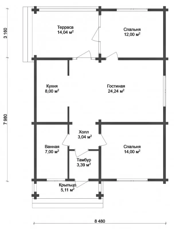 Планировки одноэтажных домов до 150