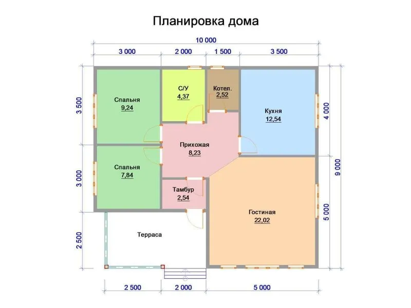 Планировка дома 9 на 10 одноэтажный