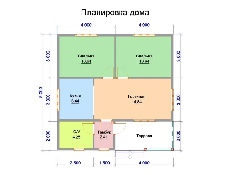 Планировка дома 7 на 10 одноэтажный