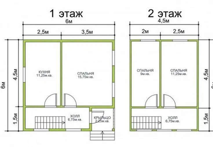 (+40 фото) Планировка дома 6 на 6 с печкой
