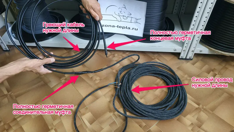 Греющий кабель готовый комплект 