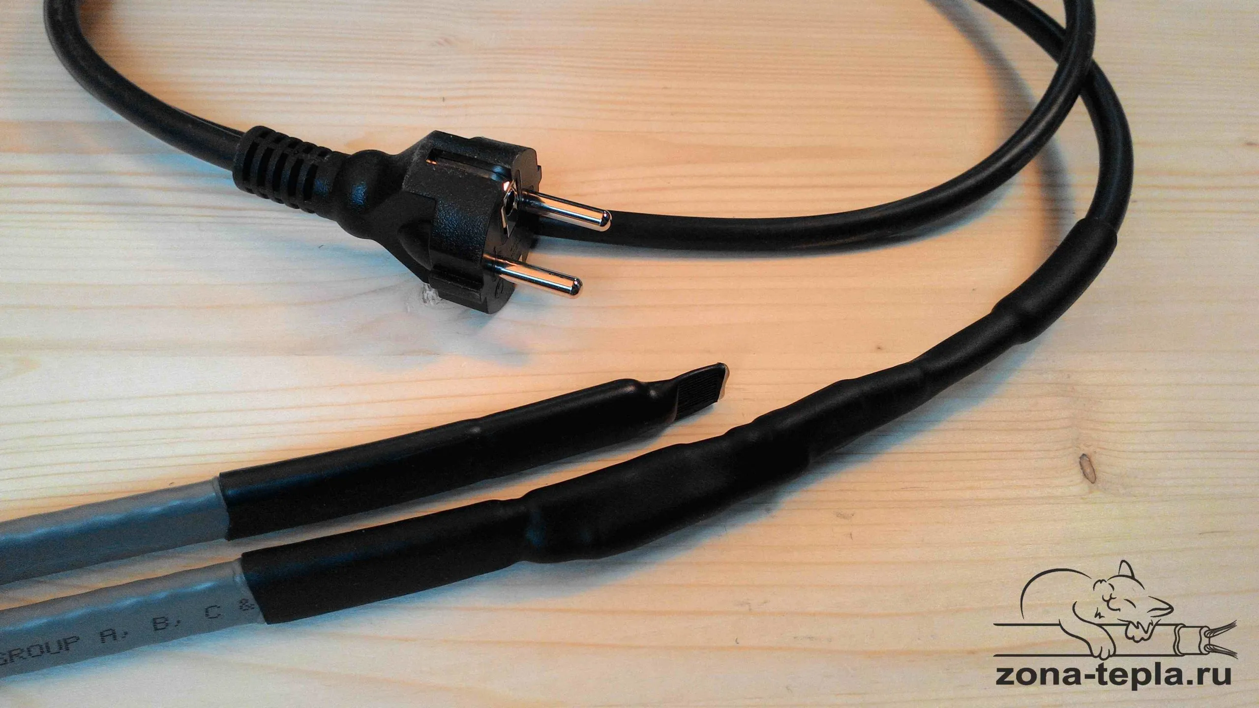 Подключение греющего кабеля. 1-заделать конец, 2- соединить и загерметизировать соединение