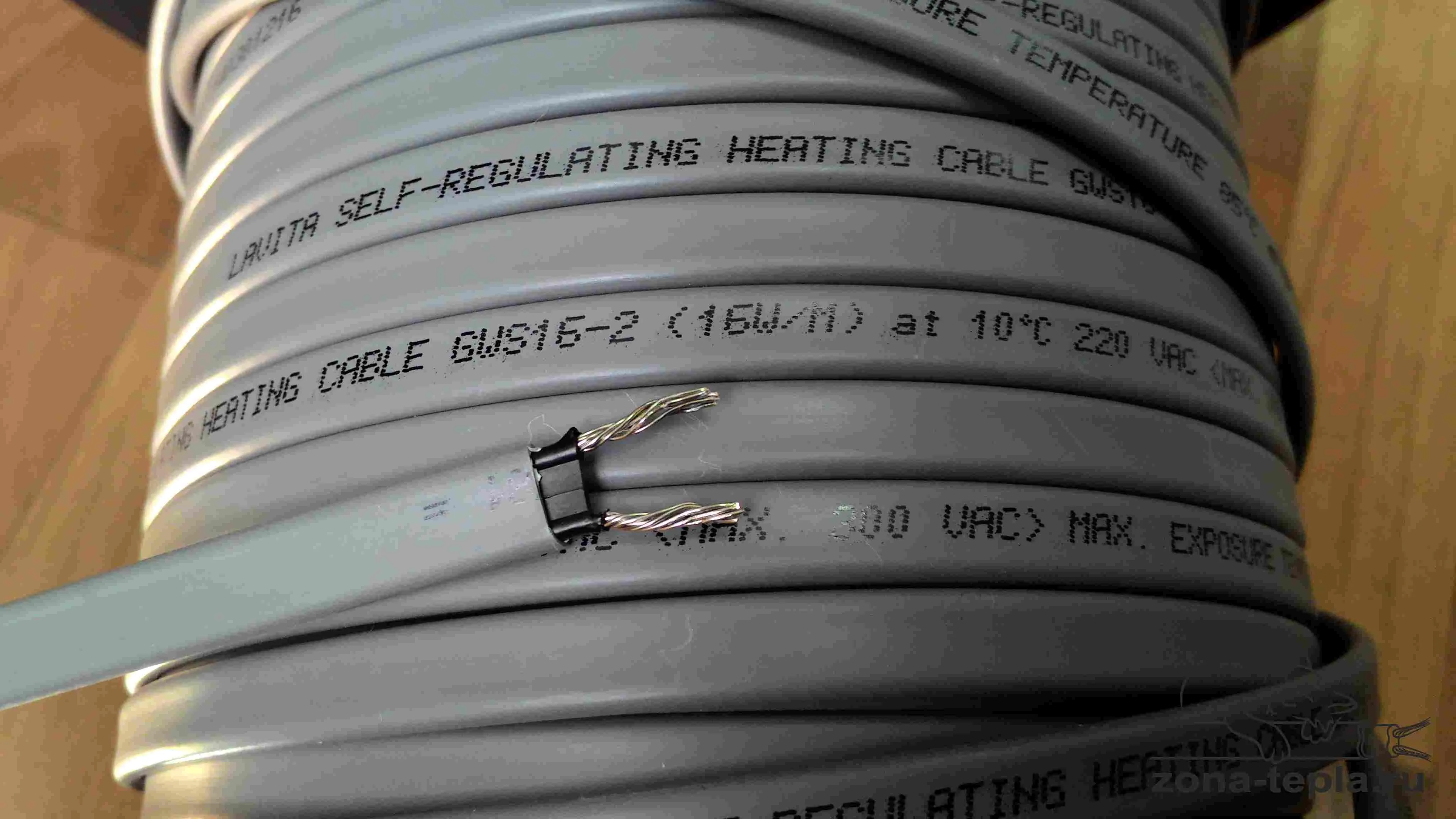 Греющий саморегулирующийся кабель для водопровода Lavita GWS16-2