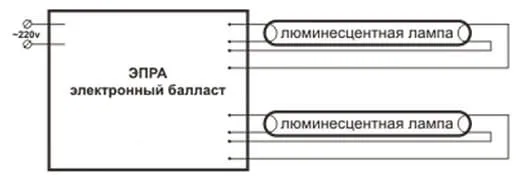 Подключение люминесцентных ламп