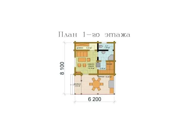 Баня из клееного бруса 62,6 кв.м.