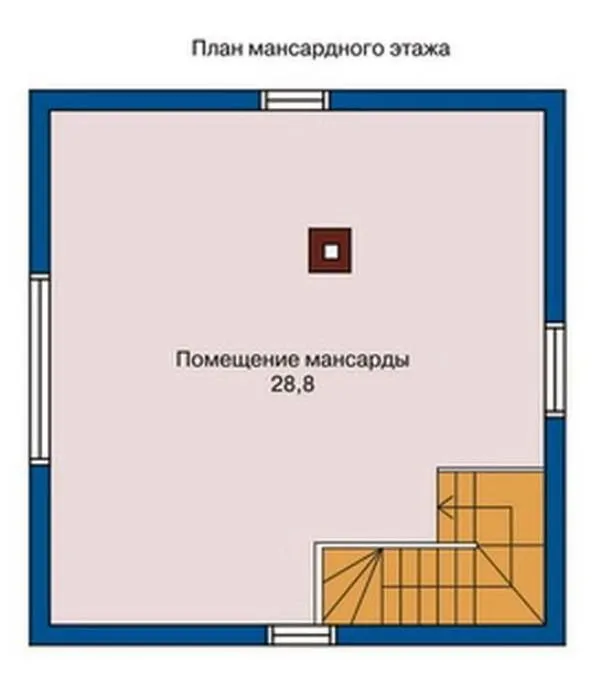 Дом-баня с верандой и мансардой