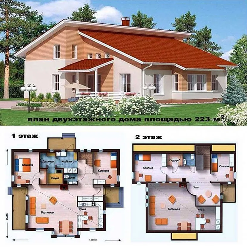 проект дома 2 этажа с планировкой