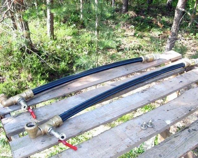 Сборка заборных участков трубы без эжектора.