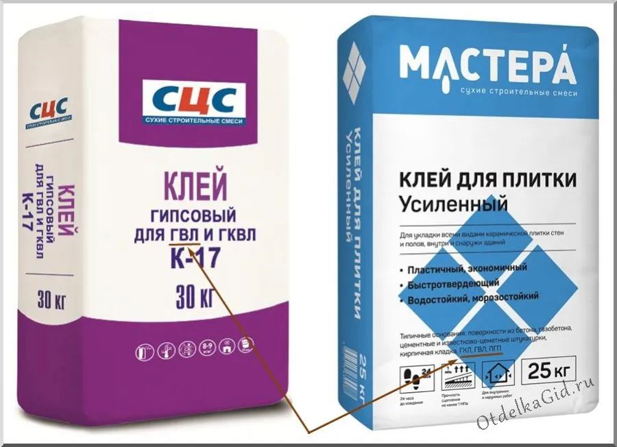 Виды клея для ГВЛ