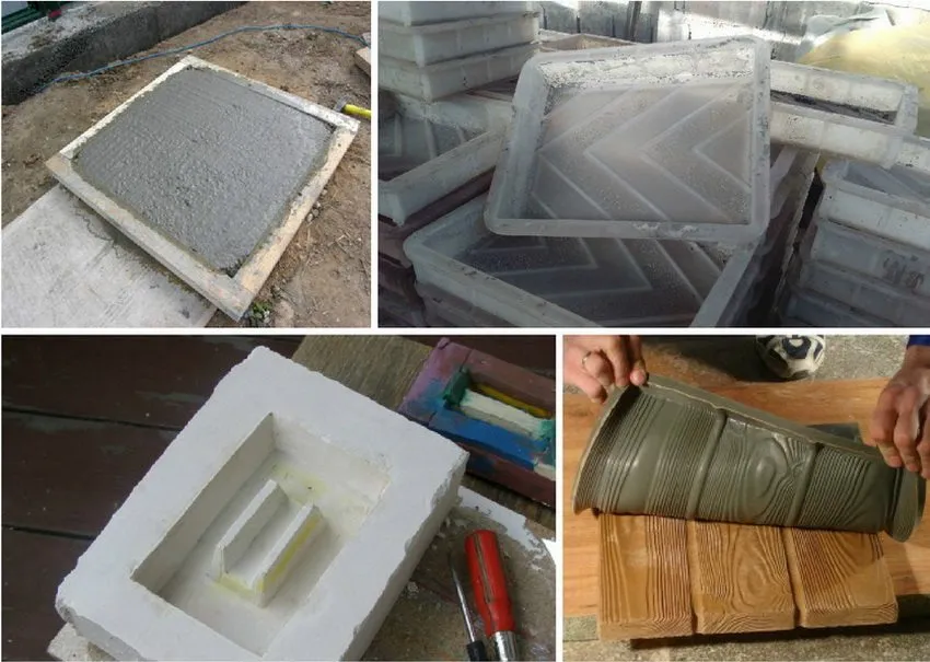 Для изготовления формы для плитки можно использовать различные материалы: дерево, пластик, силикон, гипс