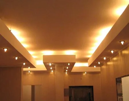 подсветка гипсокартонный потолок 