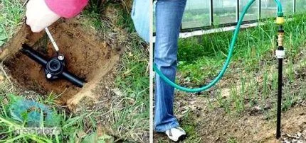 Как организовать летний водопровод для полива растений на даче Установка водоразборного крана