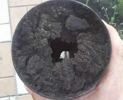 Отложение сажи на стенках дымохода Отложения сажи на стенках дымохода