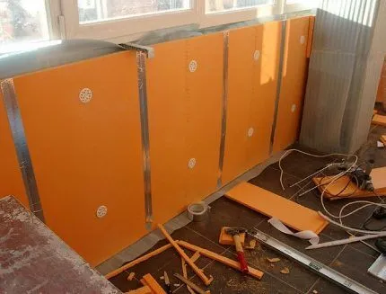 Утепление плитами ЭППС участка стены под окнами Плиты ЭППС под окнами