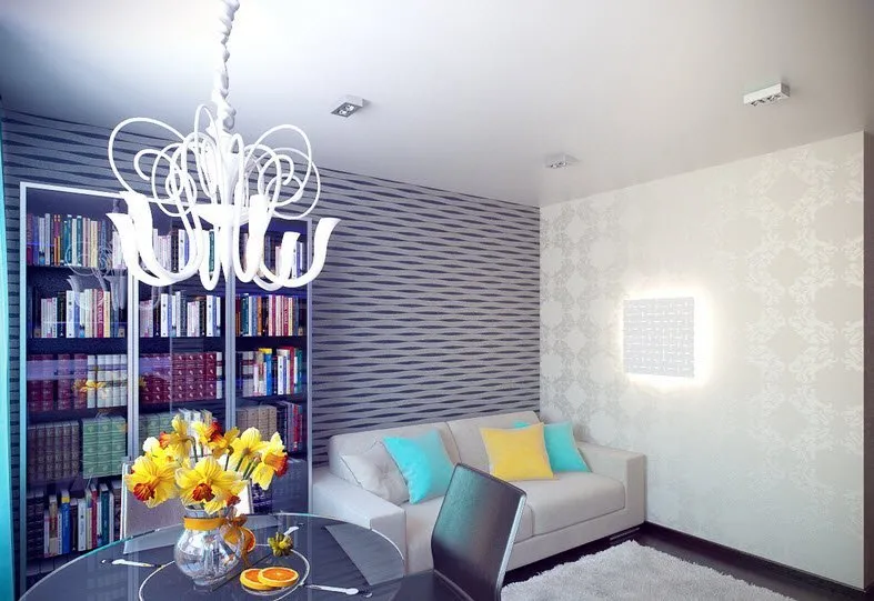 Гостиная в синих тонах в хрущевке. Синяя гостиная в хрущевке. Голубая хрущевка гостиная. Хрущевки обои