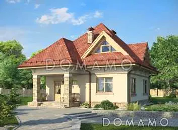 Проект дома с тремя спальными комнатами на мансардном этаже