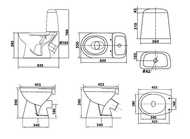 Как правильно измерить размеры унитаза с бачком разных типов — Все для ...