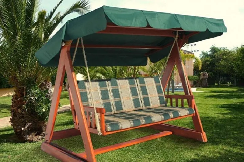 Изготовление качелей своими руками из дерева — чертежи, размеры ...